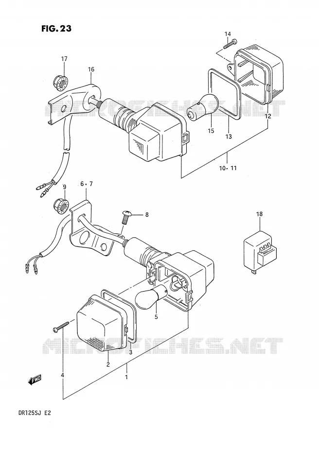 INDICATOREN (E1, E24, E4 ~F.NO.106478) Suzuki MOTO 125 DR 1985  DR125SF(E2)