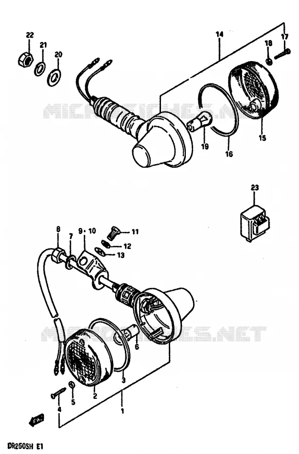 INDICATOREN (E18,E39) Suzuki MOTO 250 DR 1986  DR250SG(E/F/G/H)