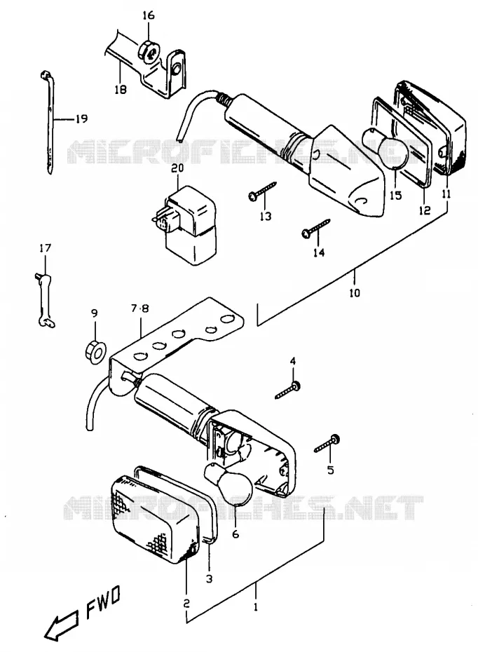 INDICATOREN (MODELE W/X, E24) Suzuki MOTO 350 DR 1998  DR350W(V/W/X)