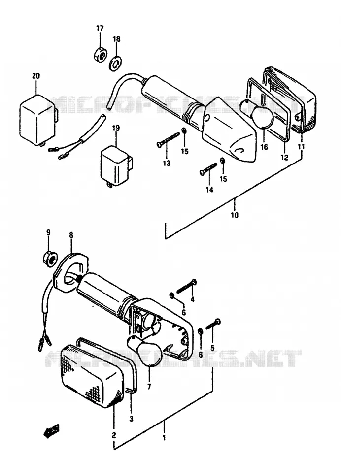 INDICATOREN Suzuki MOTO 650 DR 1990  DR650SL(L/M)