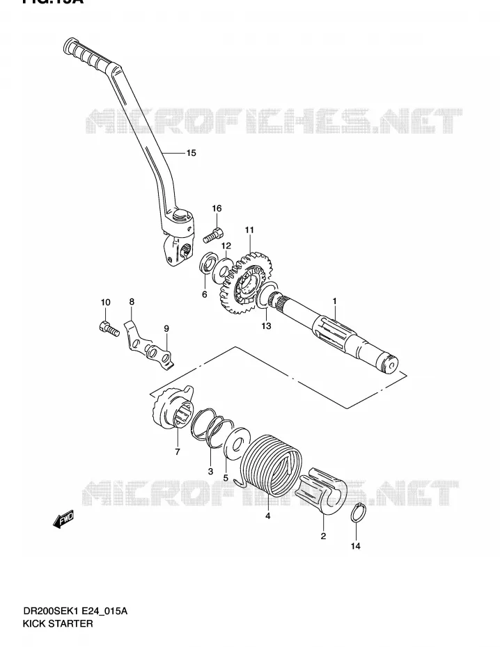 KICKSTARTER  (MODELE K2/K3/K4/K5 E6,E24) Suzuki MOTO 200 DR 2004  DR200SEK4(E24)