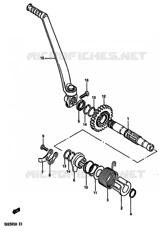 KICKSTARTER Suzuki MOTO 250 DR 1985  DR250SF(E/F/G/H)