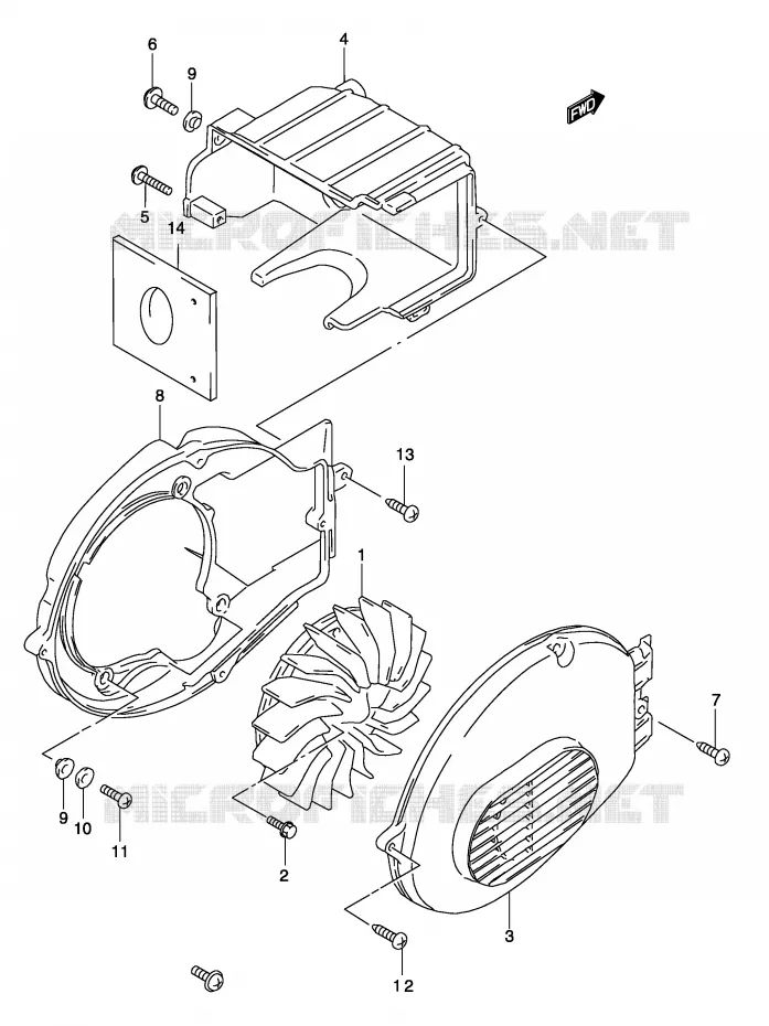 KOELVENTILATOR (MODELE AY50) Suzuki SCOOTER 50 KATANA 2002  AY50K2(P19)