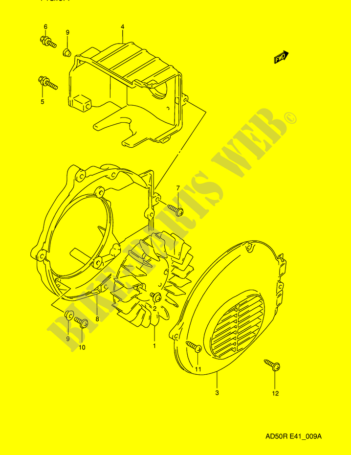 KOELVENTILATOR (MODELE M) voor Suzuki AD 50 1990