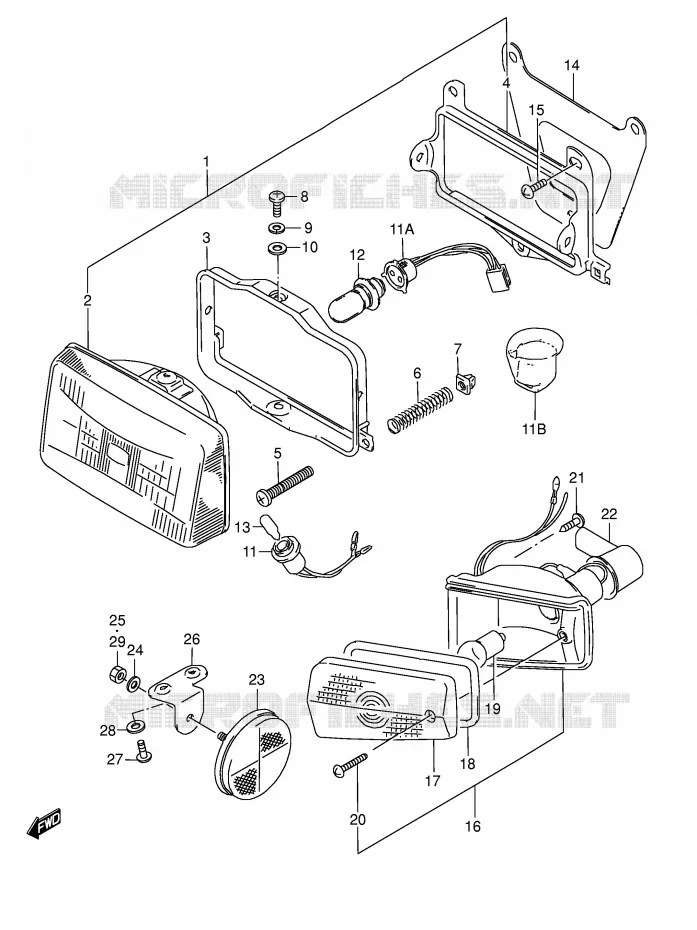 KOPLAMP - INDICATOREN (E2,E4,E21,E24) Suzuki SCOOTER 50 AE 1996  AE50T(E1)