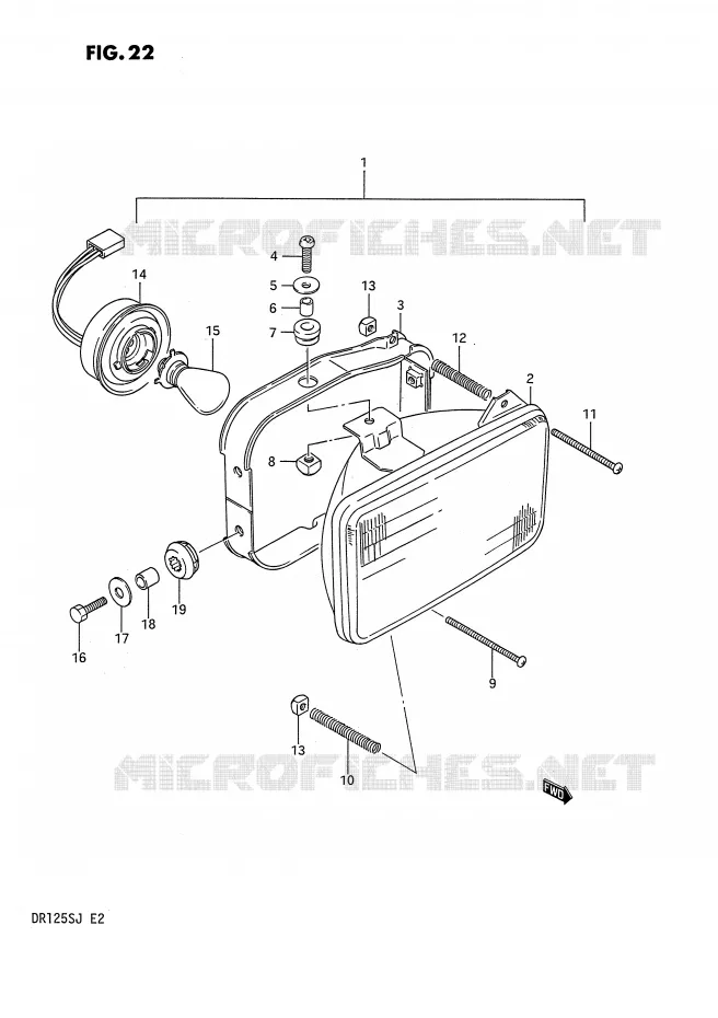 KOPLAMP (E24) Suzuki MOTO 125 DR 1988  DR125SJ(E2)
