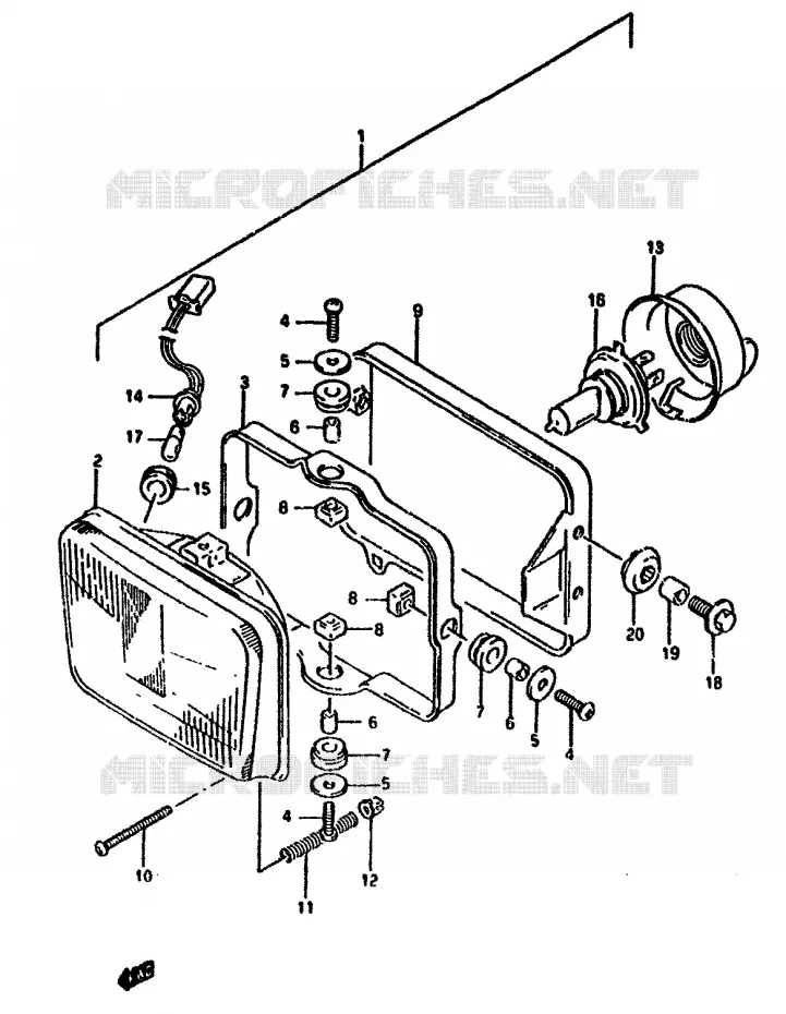 KOPLAMP (MODELE R) Suzuki MOTO 650 DR 1993  DR650RP(N/P/R)
