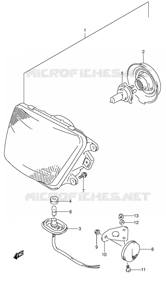 KOPLAMP (MODELE S/T) Suzuki MOTO 650 DR 1995  DR650RSEUS(E4)