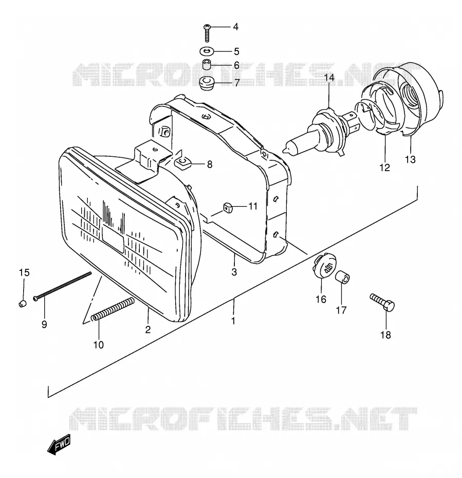 KOPLAMP Suzuki MOTO 250 DR 1995  DR250SES(E24)