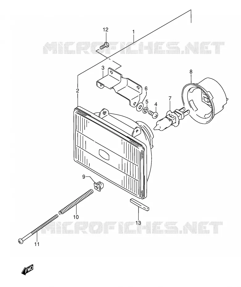 KOPLAMP Suzuki MOTO 350 DR 1990  DR350L(E3)