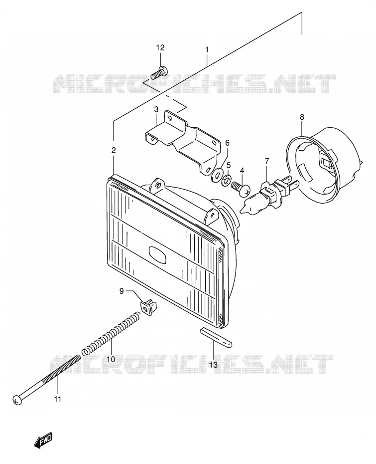 KOPLAMP Suzuki MOTO 350 DR 1994  DR350R(E1)