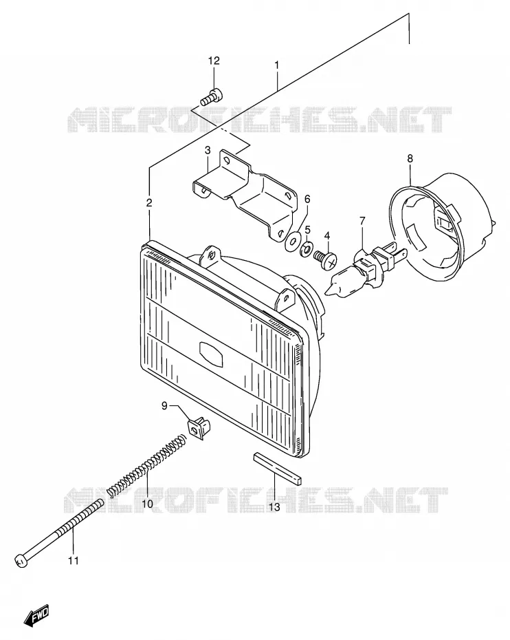KOPLAMP Suzuki MOTO 350 DR 1999  DR350X(E1)