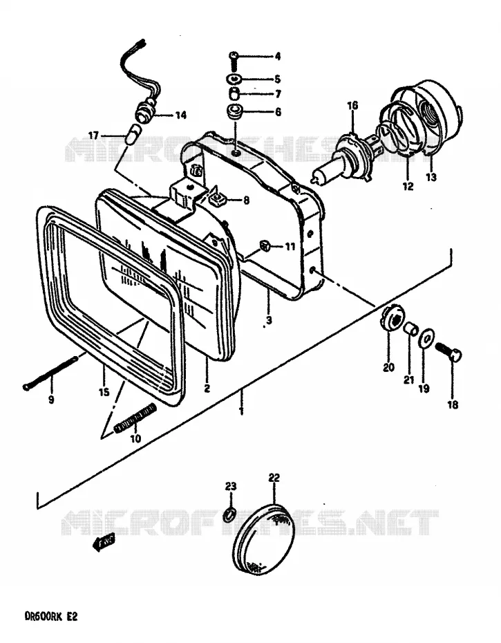 KOPLAMP Suzuki MOTO 600 DR 1987  DR600RUH(E2)