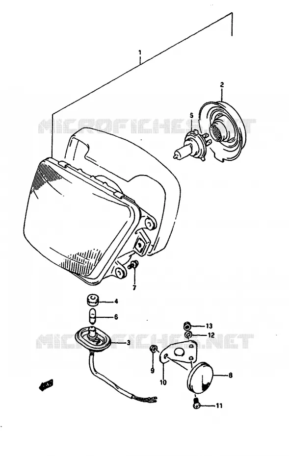 KOPLAMP Suzuki MOTO 650 DR 1990  DR650SL(L/M)