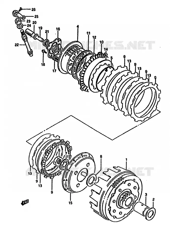 KOPPELING (MODELE R) Suzuki MOTO 650 DR 1994  DR650RR(N/P/R)