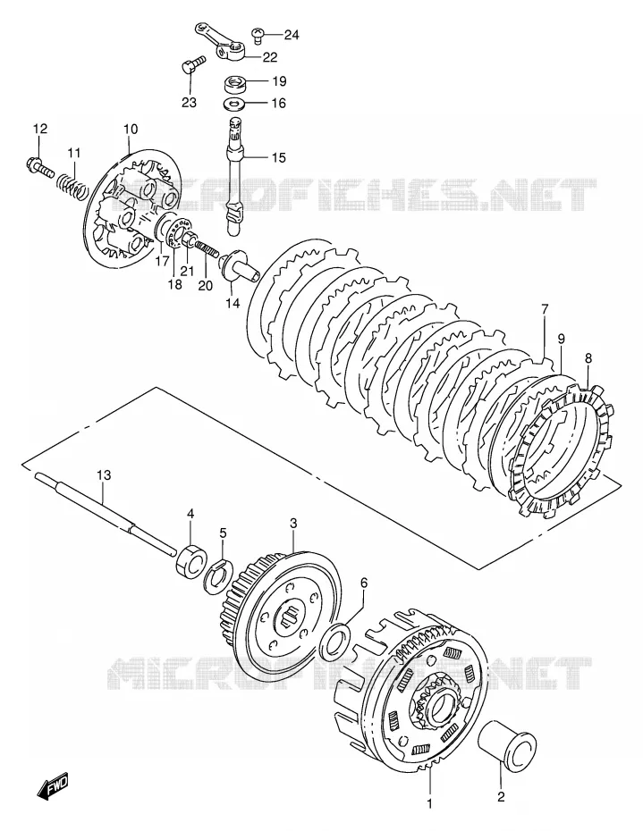 KOPPELING Suzuki MOTO 200 DF 1998  DF200EW(E24)