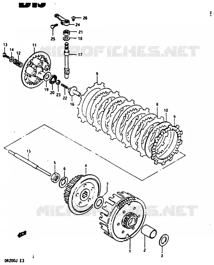 KOPPELING Suzuki MOTO 200 DR 1986  DR200G(G/H/J)