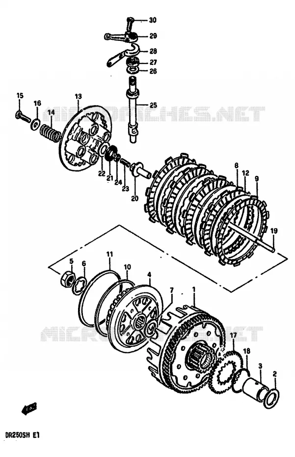 KOPPELING Suzuki MOTO 250 DR 1985  DR250SF(E/F/G/H)