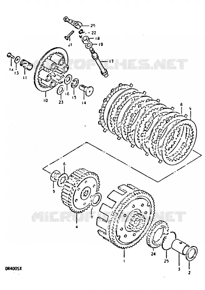 KOPPELING Suzuki MOTO 400 DR 1981  DR400SX(T/X)
