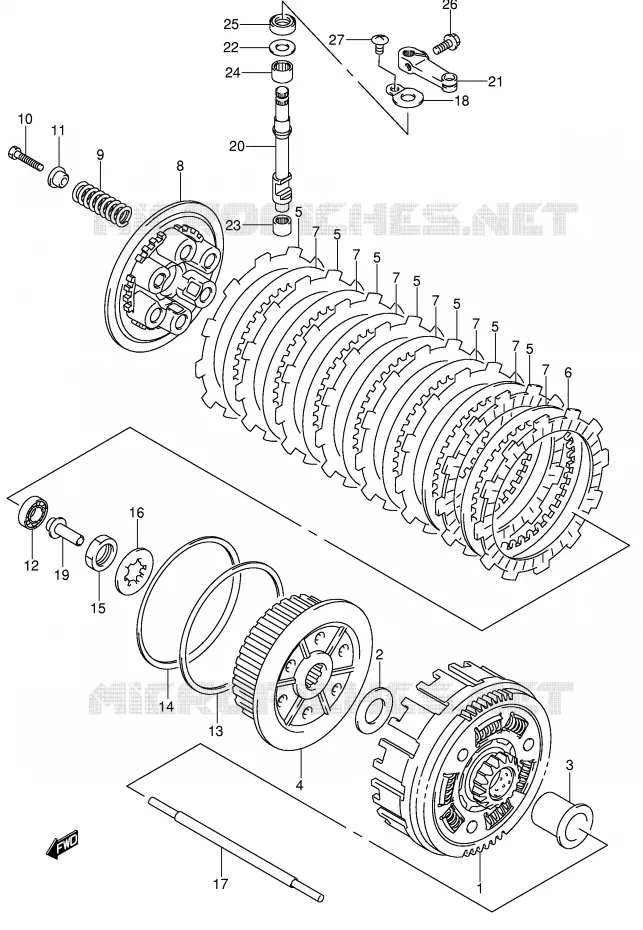 KOPPELING Suzuki MOTO 400 DR-Z 2000  DR-Z400SY(E2)