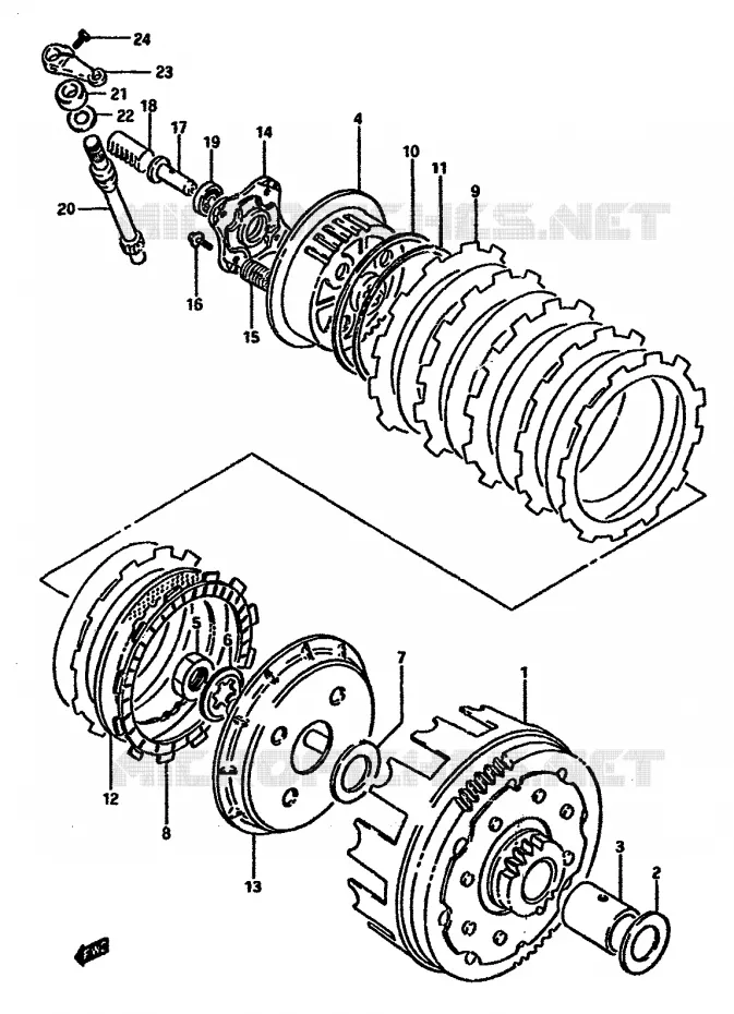 KOPPELING Suzuki MOTO 600 DR 1989  DR600SK(E2)