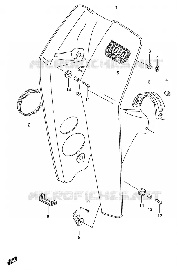 LEG SHIELD (MODELE X/Y) Suzuki SCOOTER 100 FB 1986  FB100DG(E71)