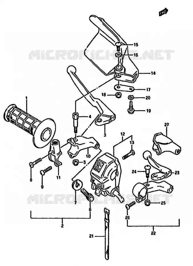 LINKER HANDGREEP Suzuki MOTO 350 DR 1993  DR350SUP(L/M/N/P/R)