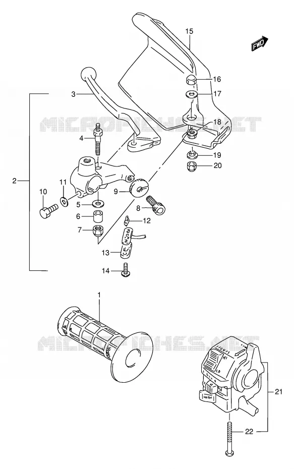 LINKER HANDGREEP Suzuki MOTO 650 DR 1994  DR650REUR(E2)
