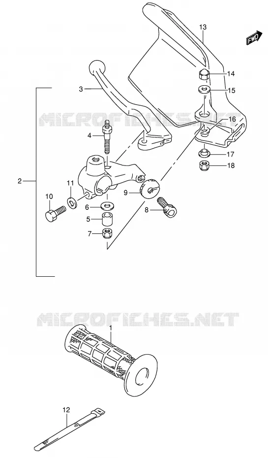 LINKER HENDEL - HANDGREEP Suzuki MOTO 650 DR 1992  DR650RSEN(E4)