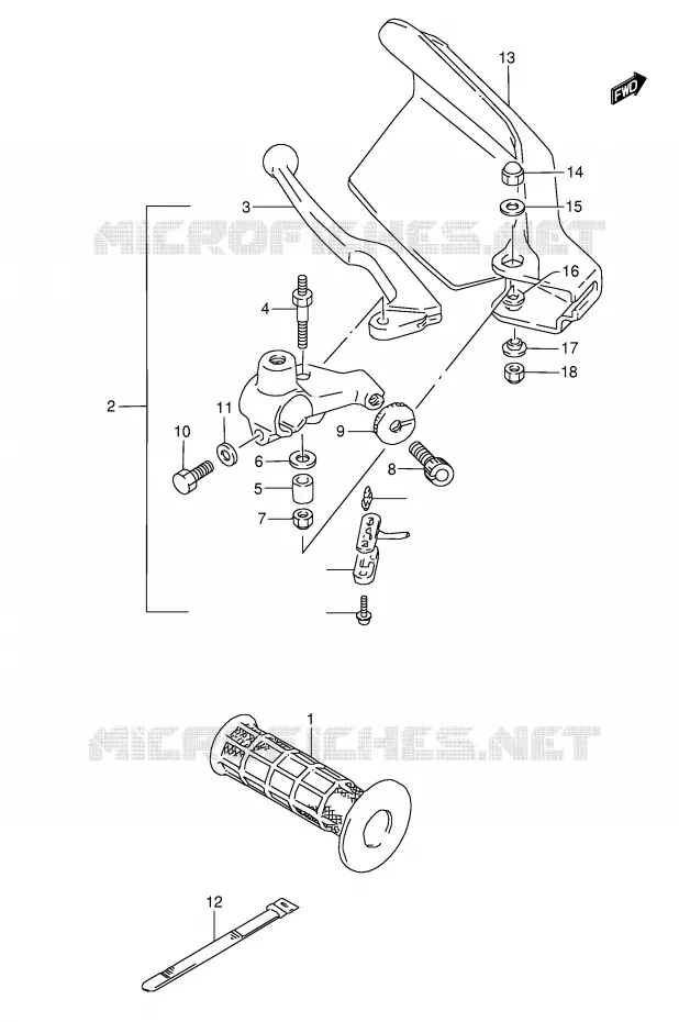 LINKER HENDEL - HANDGREEP Suzuki MOTO 800 DR 1995  DR800SS(E4)