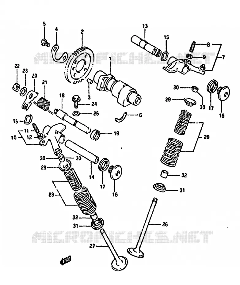 NOKKENAS - VALVES (MODELE L/M/N/P) Suzuki MOTO 350 DR 1993  DR350SUP(L/M/N/P/R)