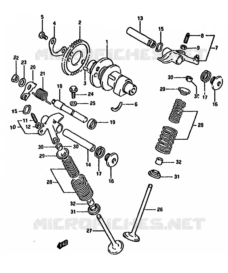 NOKKENAS - VALVES (MODELE R) Suzuki MOTO 350 DR 1994  DR350SR(L/M/N/P/R)