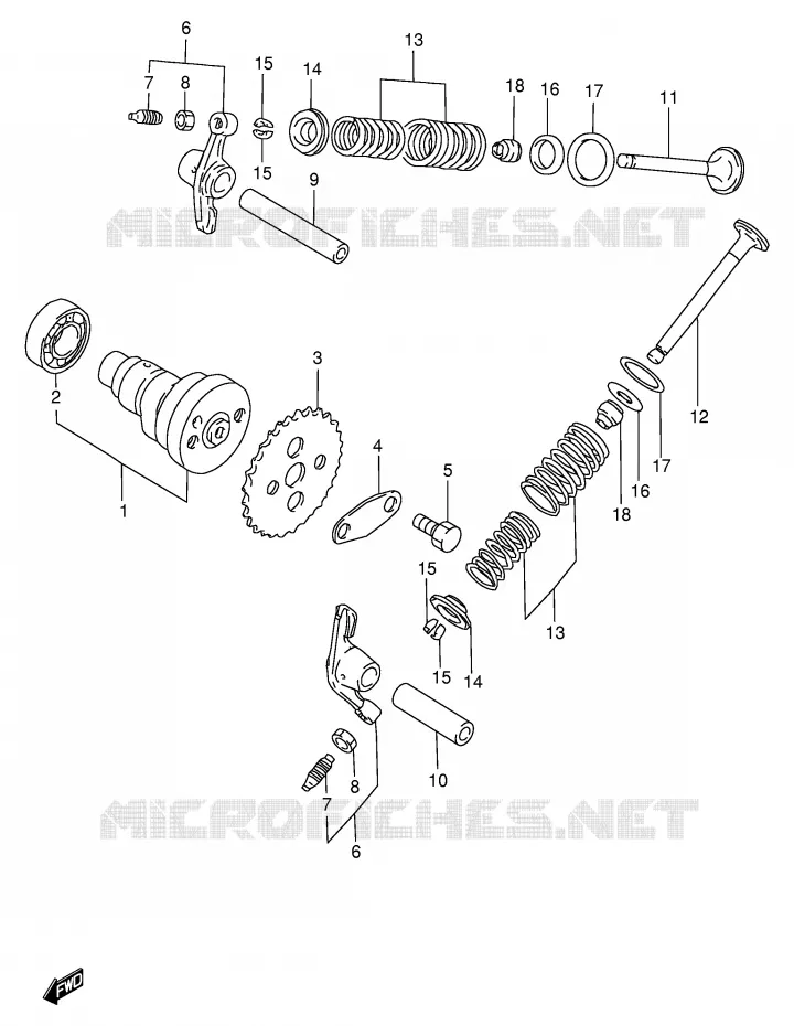 NOKKENAS - VALVES (~F.NO.100364) Suzuki SCOOTER 100 FB 1994  FB100DR(E71)