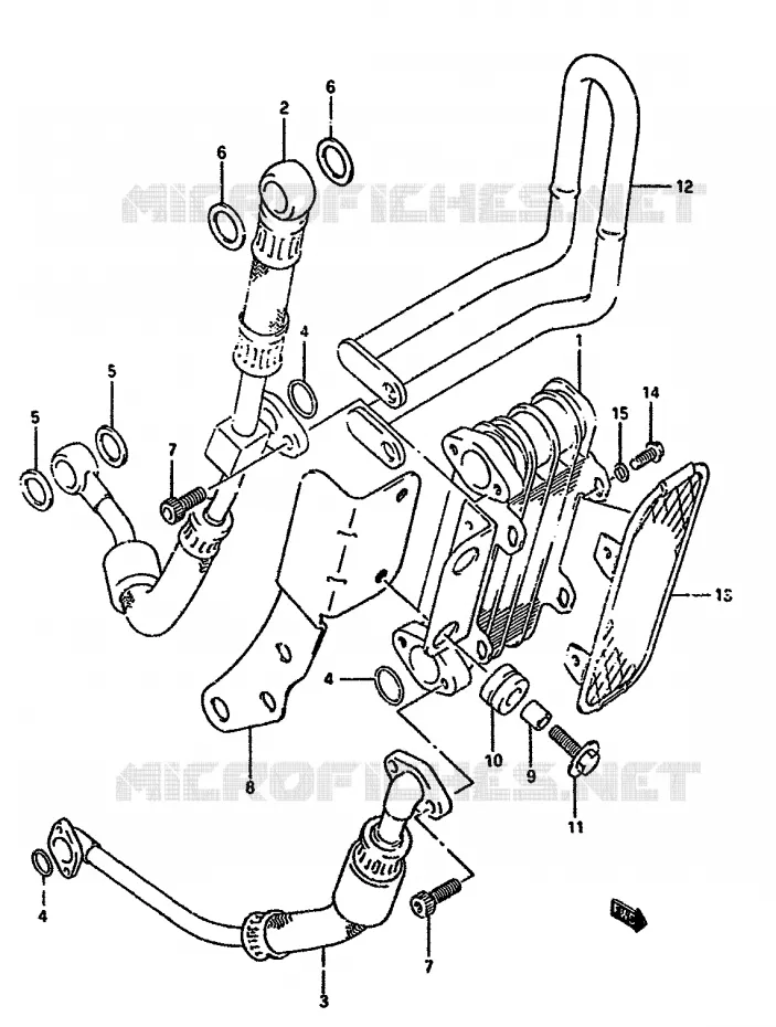 OLIE KOELER (OPTIONNEL,EXCEPT E18) Suzuki MOTO 350 DR 1994  DR350SR(L/M/N/P/R)