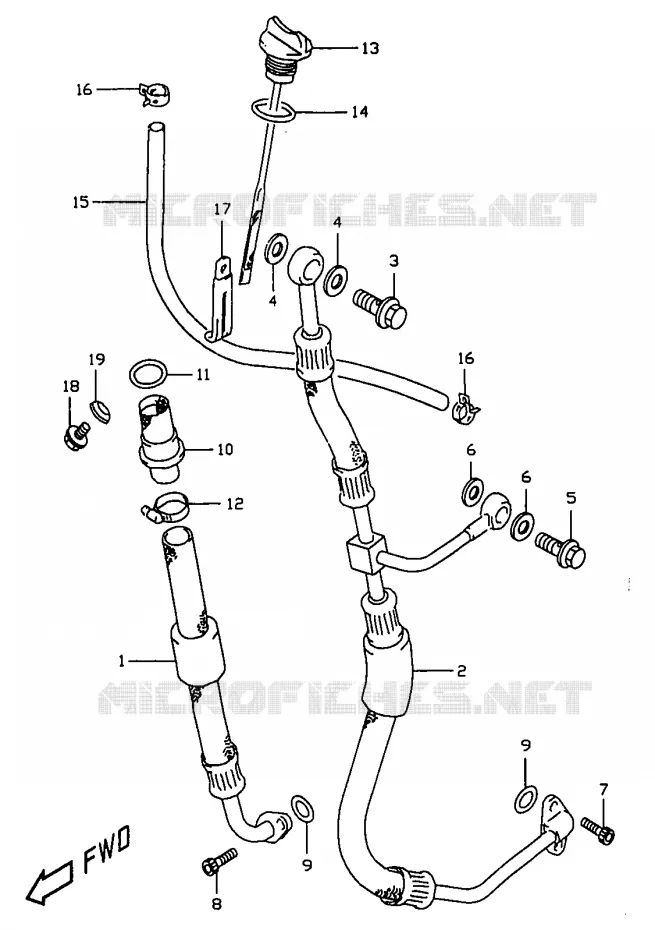 OLIE SLANG Suzuki MOTO 350 DR 1998  DR350W(V/W/X)