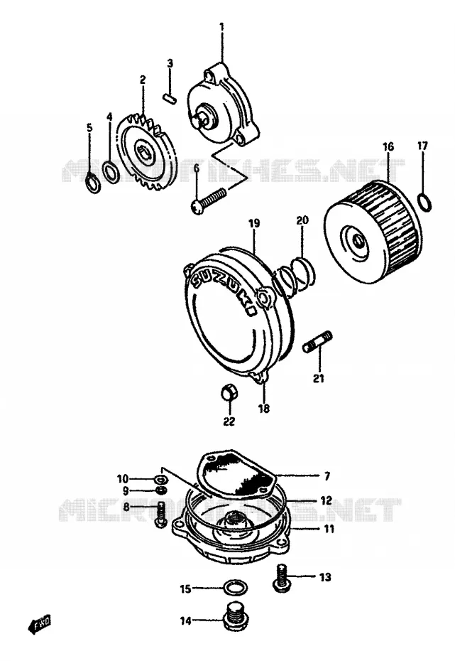 OLIEPOMP Suzuki MOTO 600 DR 1988  DR600SUJ(E2)