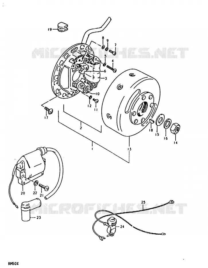 ONTSTEKING Suzuki MOTO 50 RM 1979  RM50N(C/N/T/X)