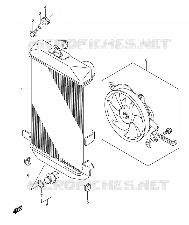 RADIATOR Suzuki SCOOTER 400 BURGMAN 2004  AN400K4(E2)