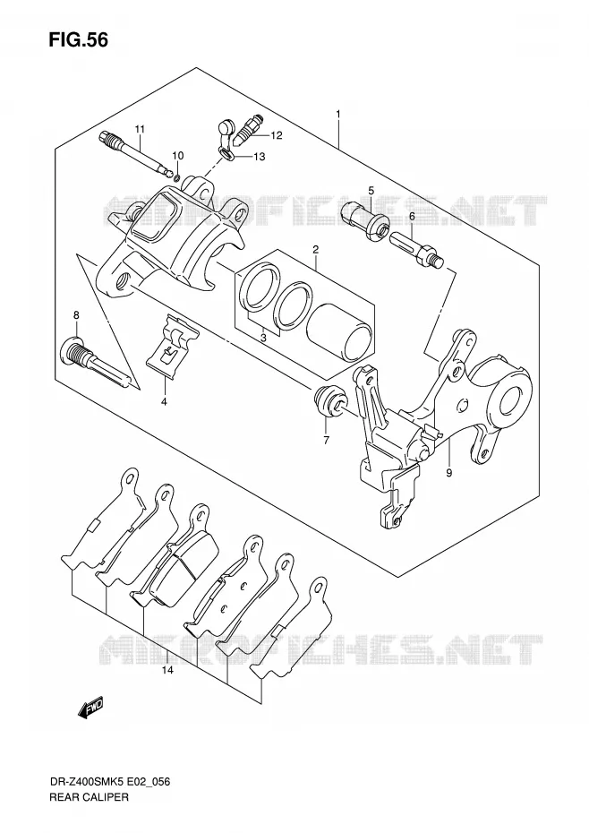 REAR CALIPER Suzuki MOTO 400 DR-Z 2009  DR-Z400SMK9(E2)