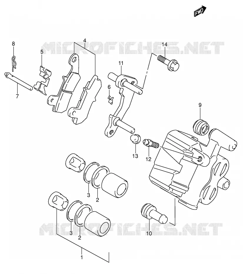 REAR CALIPER Suzuki MOTO 650 DR 1994  DR650RSEUR(E4)