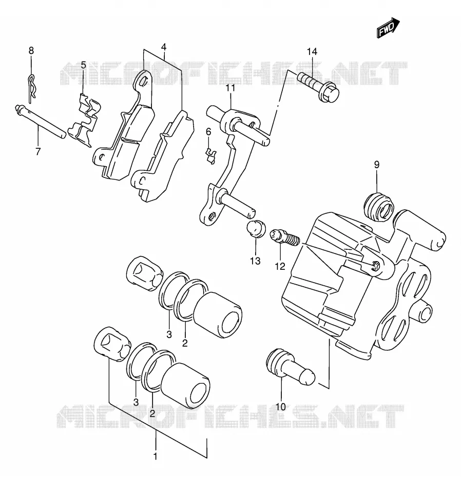 REAR CALIPER Suzuki MOTO 650 DR 1995  DR650REUS(E2)