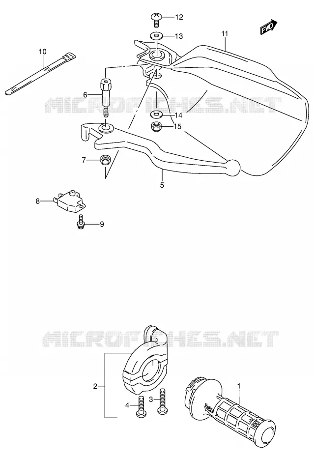 RECHTER HENDEL - HANDGREEP (MODELE N/P/R/S/T) Suzuki MOTO 650 DR 1996  DR650RSET(E4)