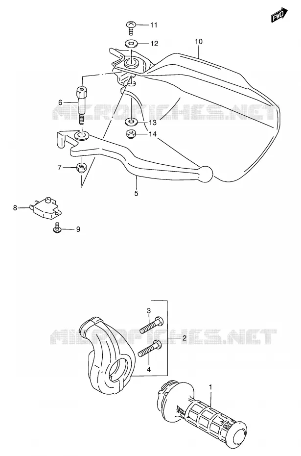 RECHTER HENDEL - HANDGREEP Suzuki MOTO 650 DR 1999  DR650SEUX(E4)
