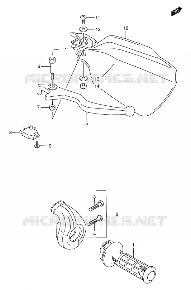 RECHTER HENDEL - HANDGREEP Suzuki MOTO 650 DR 2005  DR650SEK5(E4)