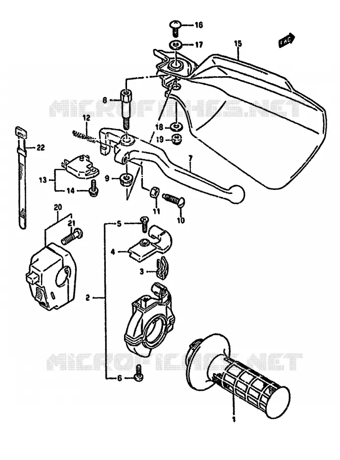 RIGHT SWITCH - HANDGREEP (DR350SL/SM,DR350SN/SP/SR E24) Suzuki MOTO 350 DR 1991  DR350SM(L/M/N/P/R)