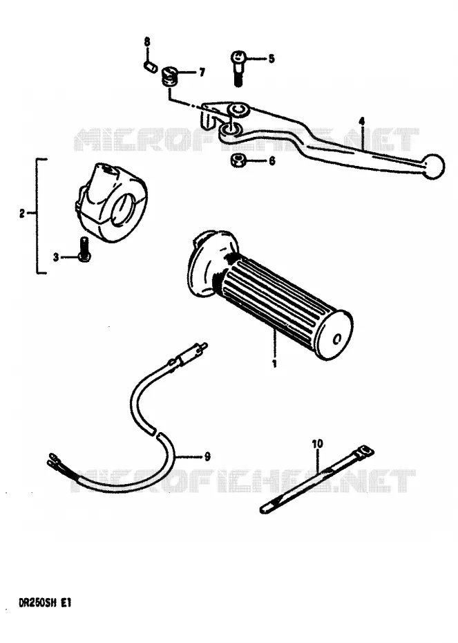 RIGHT SWITCH - HANDGREEP (MODELE F/G/H) Suzuki MOTO 250 DR 1984  DR250SE(E/F/G/H)