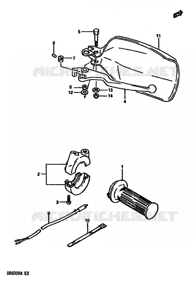 RIGHT SWITCH - HANDGREEP (MODELE G) Suzuki MOTO 600 DR 1987  DR600RH(E2)