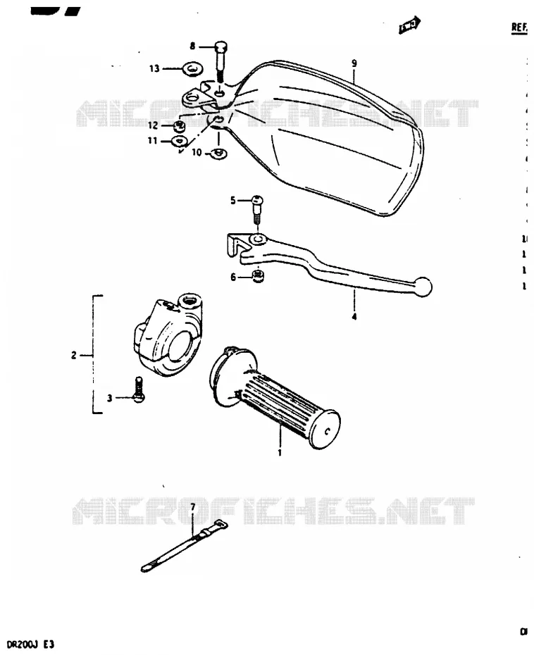 RIGHT SWITCH - HANDGREEP Suzuki MOTO 200 DR 1986  DR200G(G/H/J)