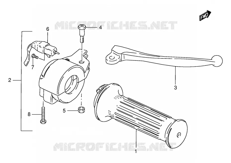 RIGHT SWITCH - HANDGREEP Suzuki SCOOTER 50 FM 1987  FM50AH(E20)