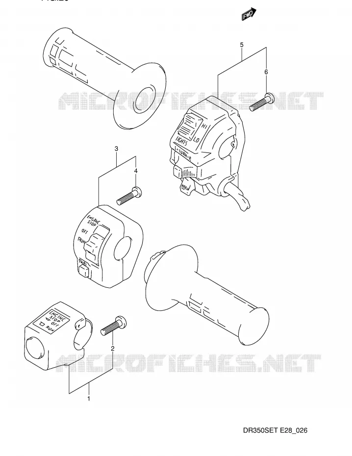 SCHAKELAARS (MODELE L/M/N/P/R/S) Suzuki MOTO 350 DR 1995  DR350SES(E28)